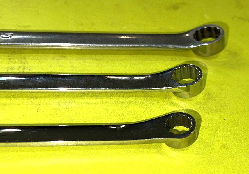 SNAP-ON TOOLS 3 PIECE SAE. & METRIC HIGH PERFORMANCE 15% OFFSET BOX WRENCHES