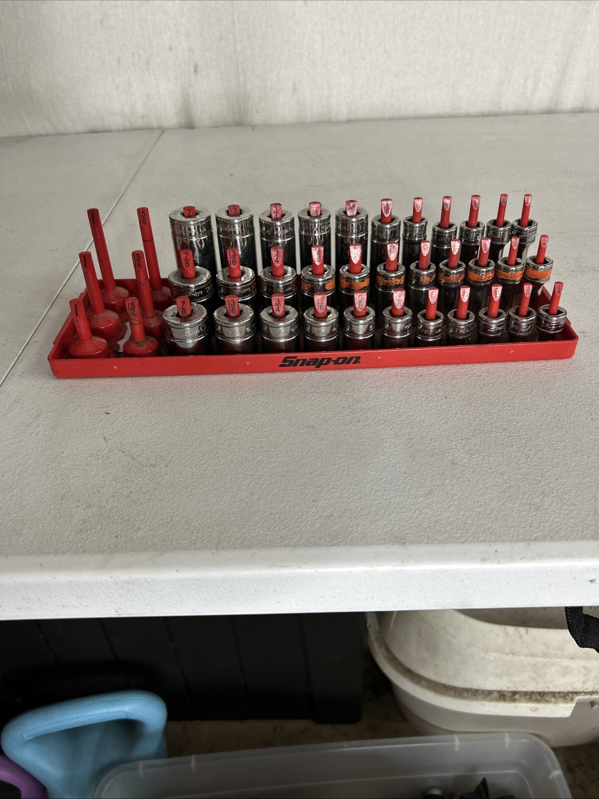 Snap-On Socket Set 7/8 Thru 1/4 sockets of three different depths ￼￼Three Sizes