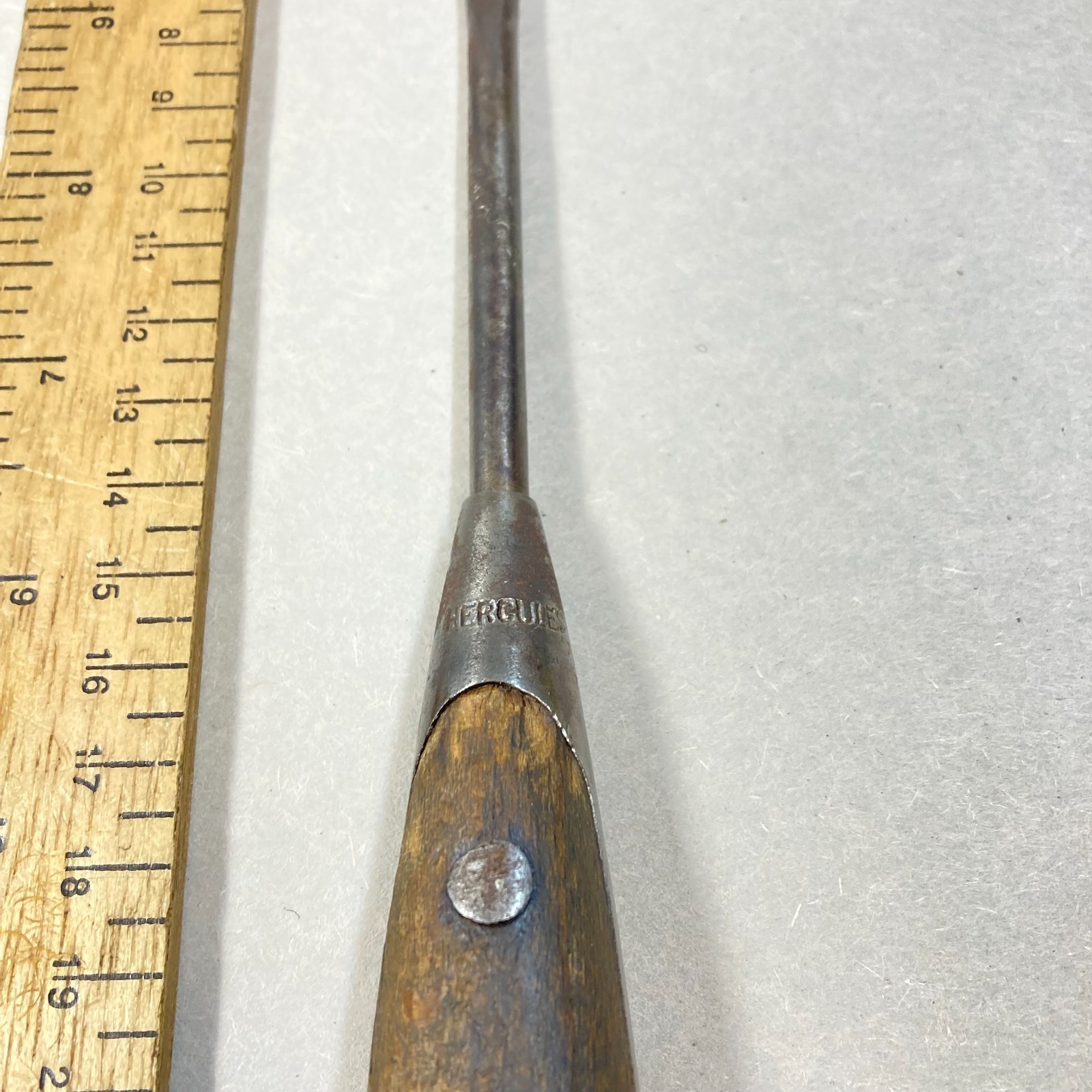 Vintage Hercules Perfect Screwdriver Flat Slotted Wood Handle 8″