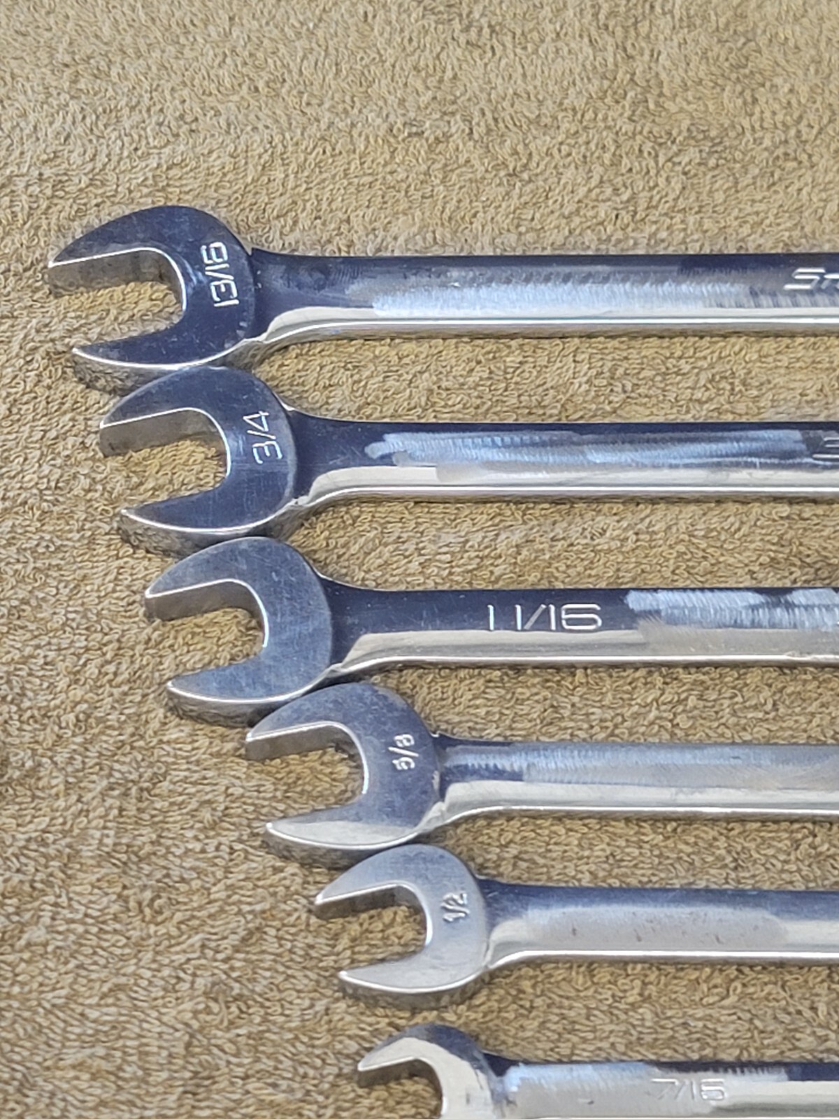 Snap on OEX Combination Wrench Set Sae 13/16 3/4 11/16 5/8 1/2 7/16 3/8 5/16″