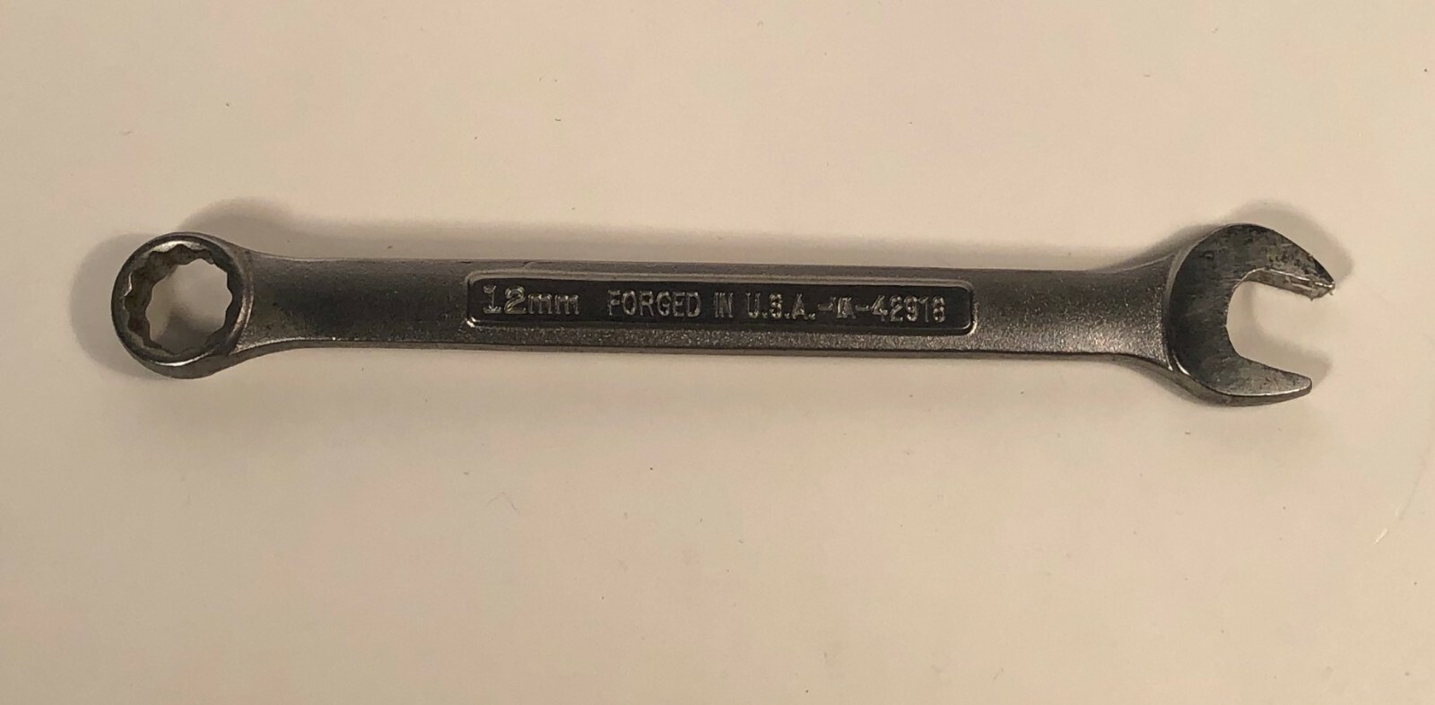 Vintage Craftsman -VA- Series #42916 12mm 12 Point Metric Combination Wrench USA