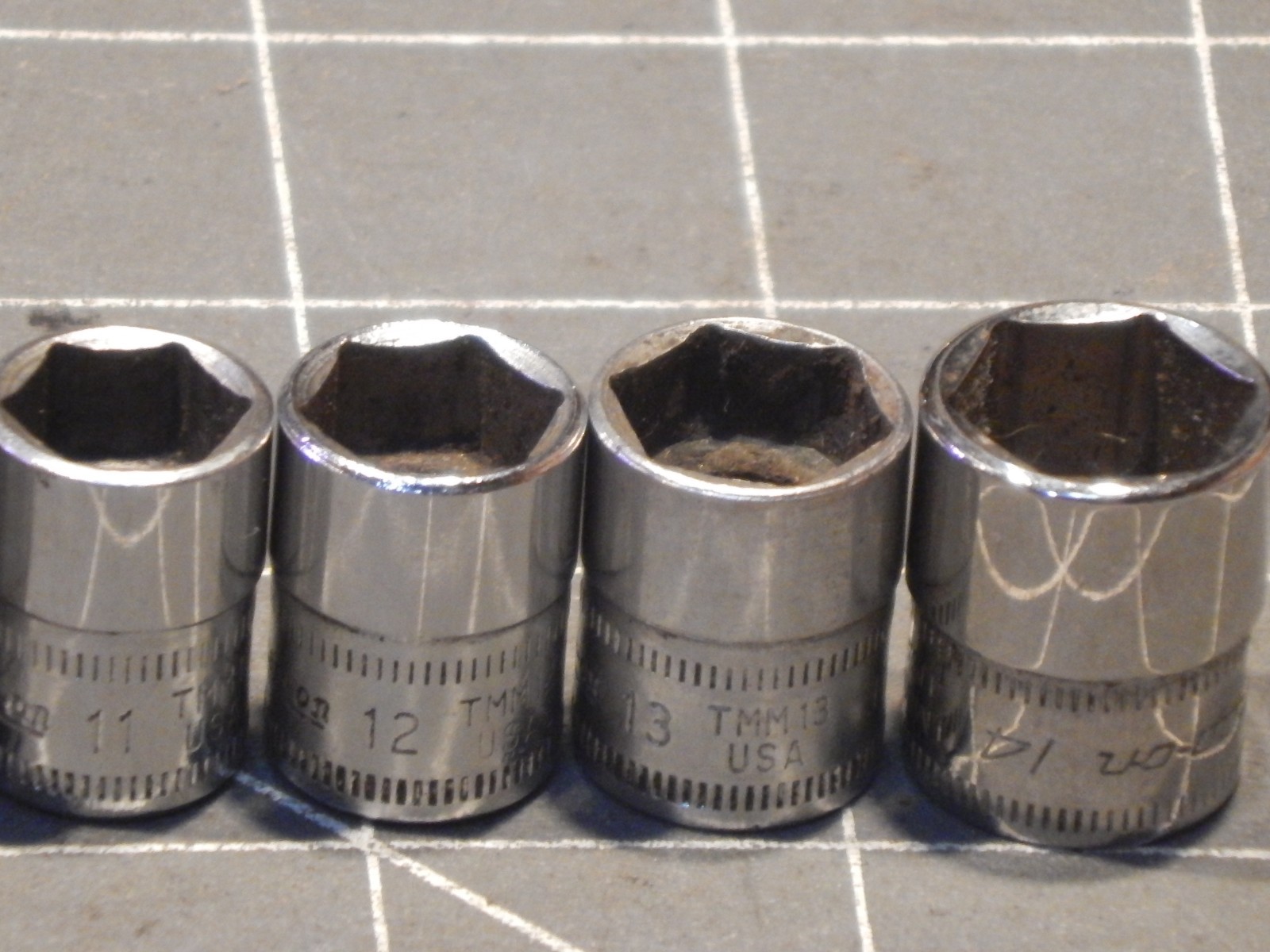 Snap On Tools 11Pc Metric 1/4″ Drive Shallow Socket Set 4MM 14MM 6Pt Dr TMM