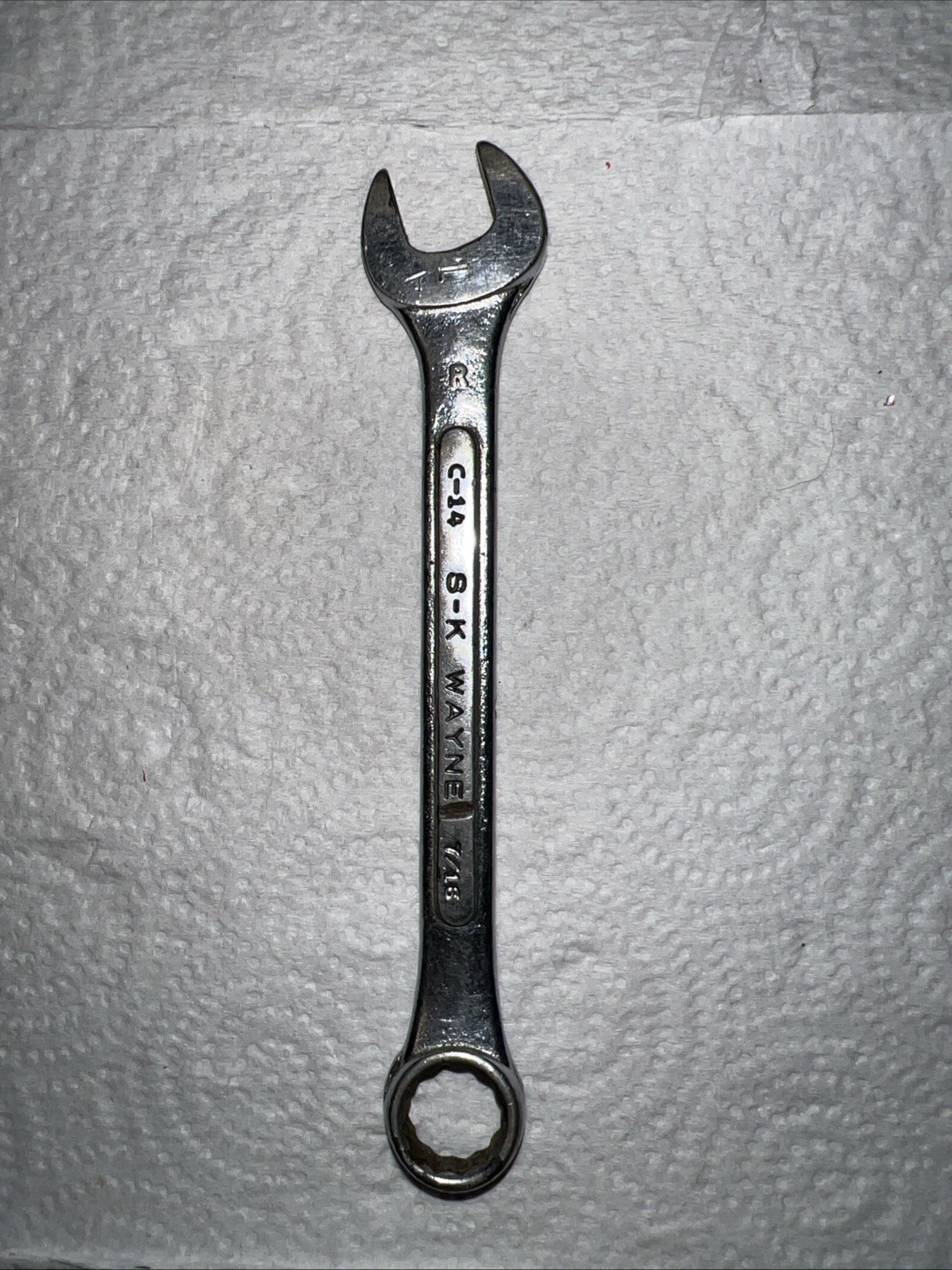 Vintage S-K Wayne C-14 7/16in SAE 12 PT Combination Wrench Vintage SK USA