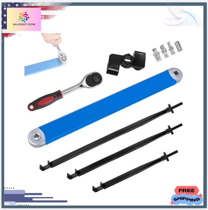 6PCS Offset Extension Wrench Set with 1/4″ 3/8″ 1/2″ Drive Adapters
