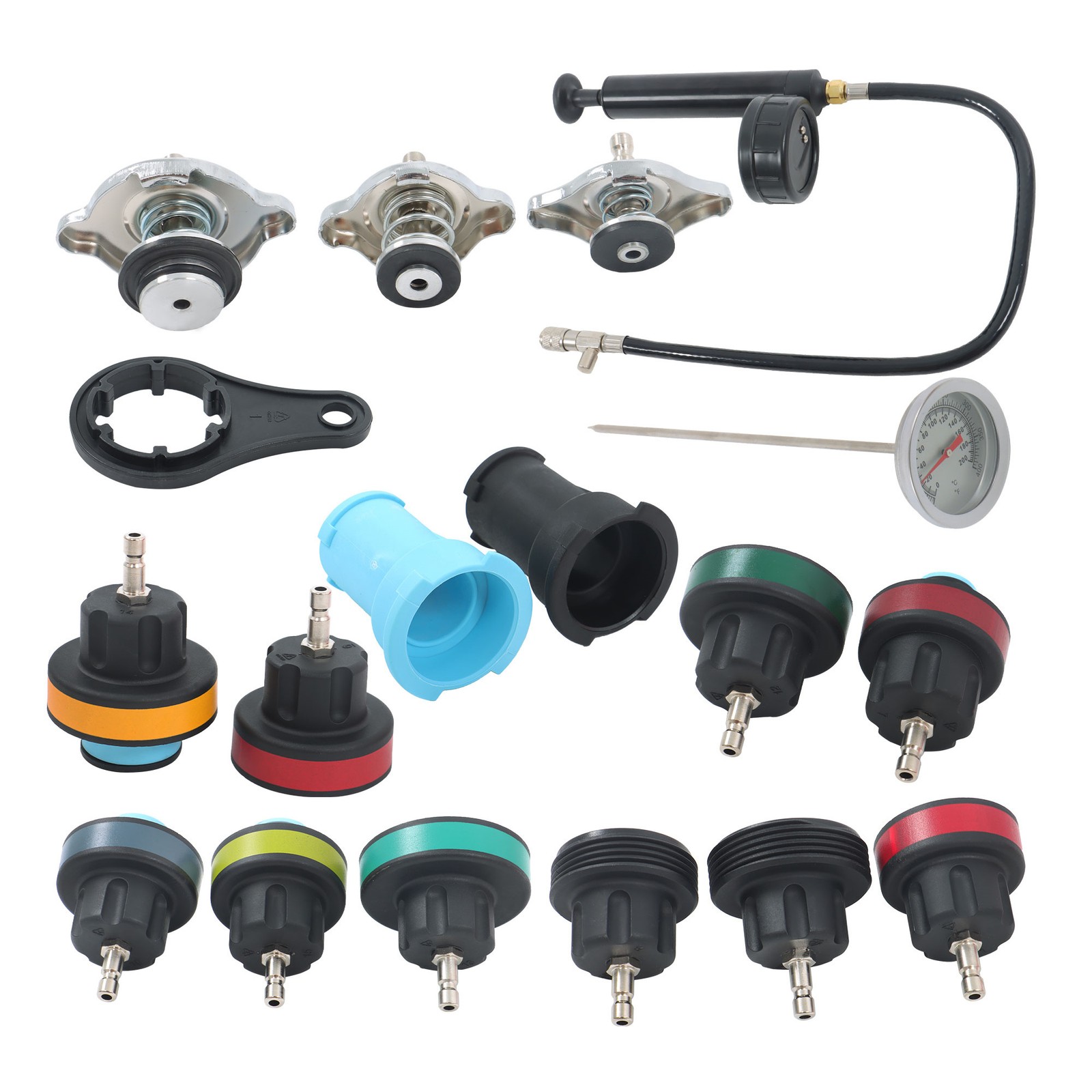Water Tank Leak Adapter Set 18pcs Radiator Cooling System Pressure Tester Kit