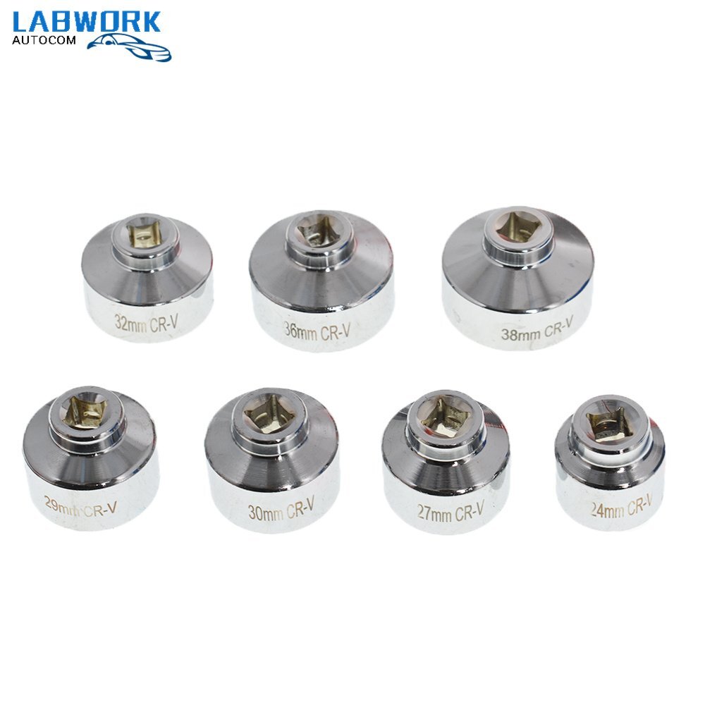 Paper Cartridge Housing Oil Filter Cap Wrench 7-Piece Socket Set Tool Kit