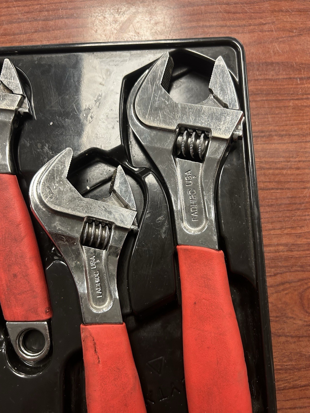 Snap On FADH704C – 4 Pc Adjustable Wrench Set – Flank Drive Plus,RED