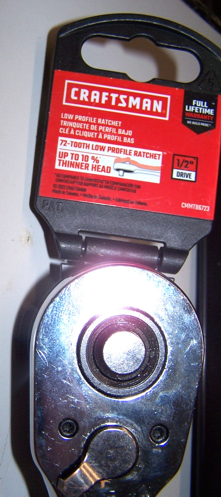 Craftsman CMMT86723 1/2″ Dr Low Profile 72 Tooth Full Polish Ratchet New