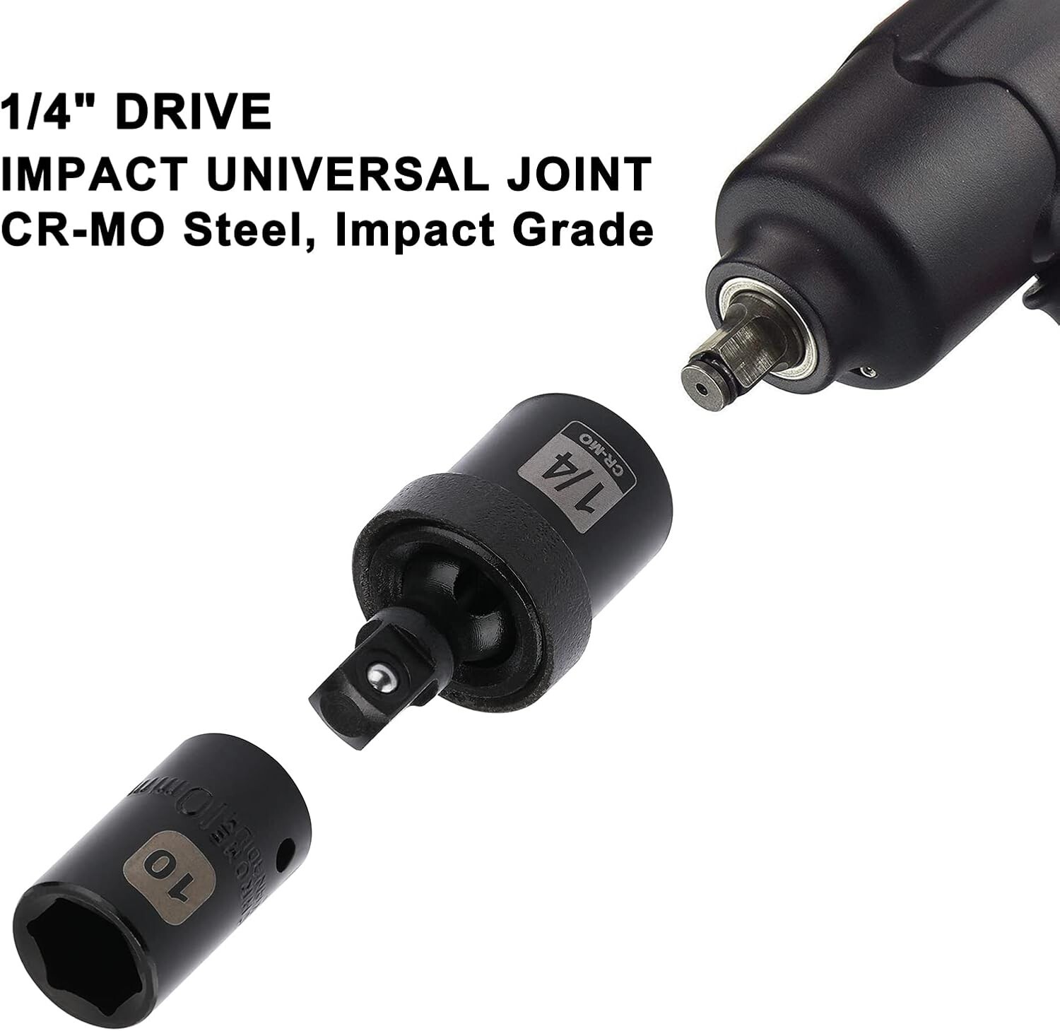 1/4 Inch Drive Master Impact Socket Set 55-Piece 6 Point SAE/Metric Deep/Shallow