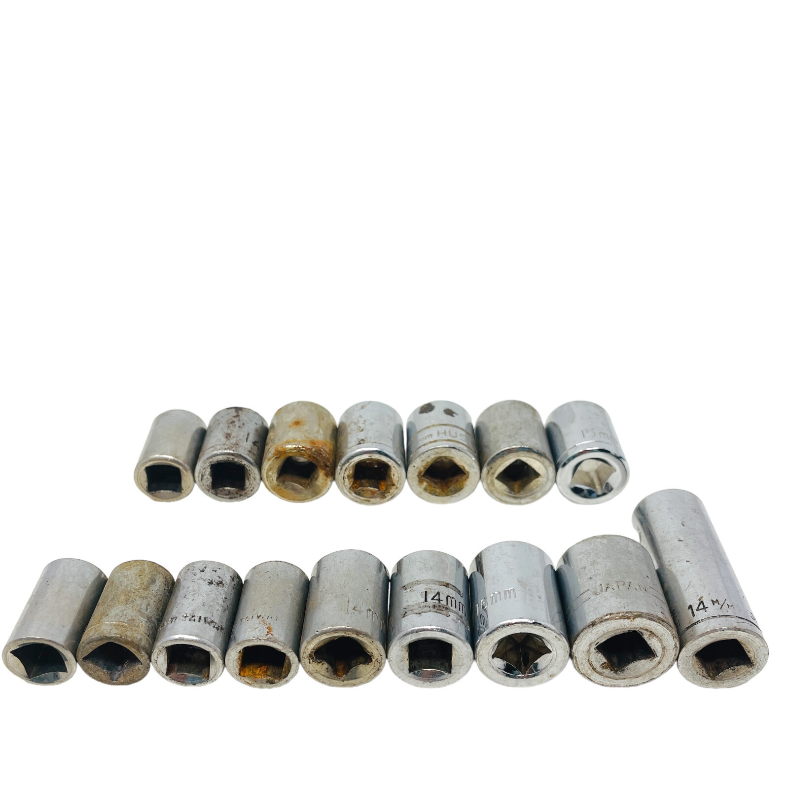 16 Pcs Husky and Assorted 14mm, 15mm, 16mm, 4mm, 12mm Socket Set
