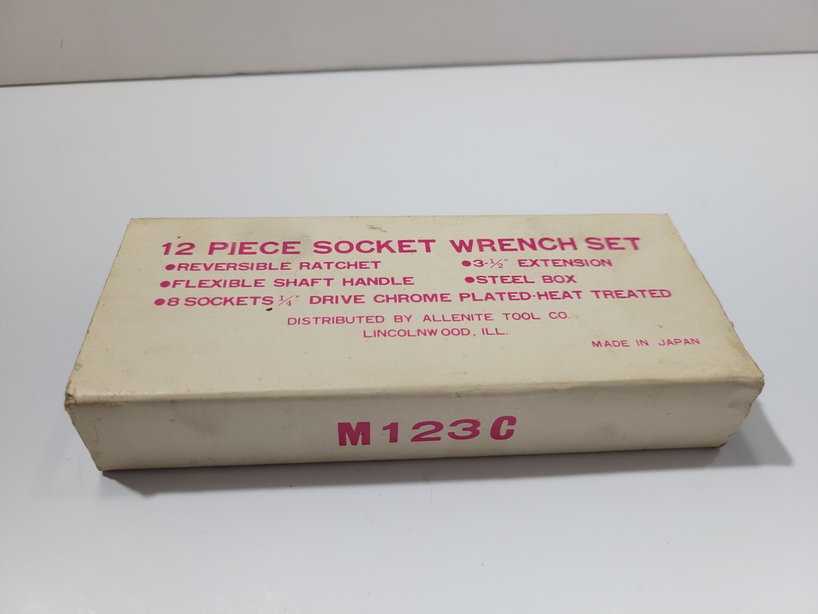 Vtg Allenite Tools M123C 12 Piece Socket Ranch Set Chrome Plated Heat Treated