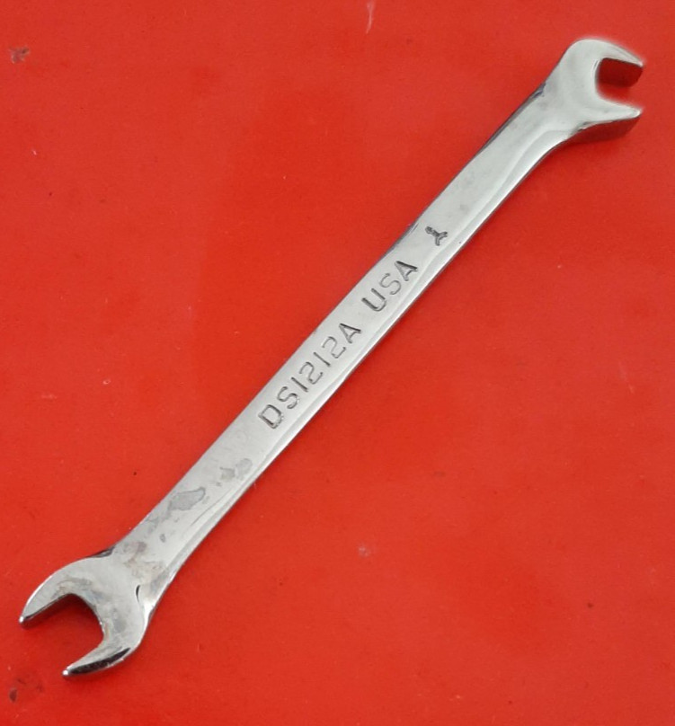 Snap-on Tools 3/16″ 15°/60° Offset Open-End Ignition Wrench DS1212A ENGRAVED 325