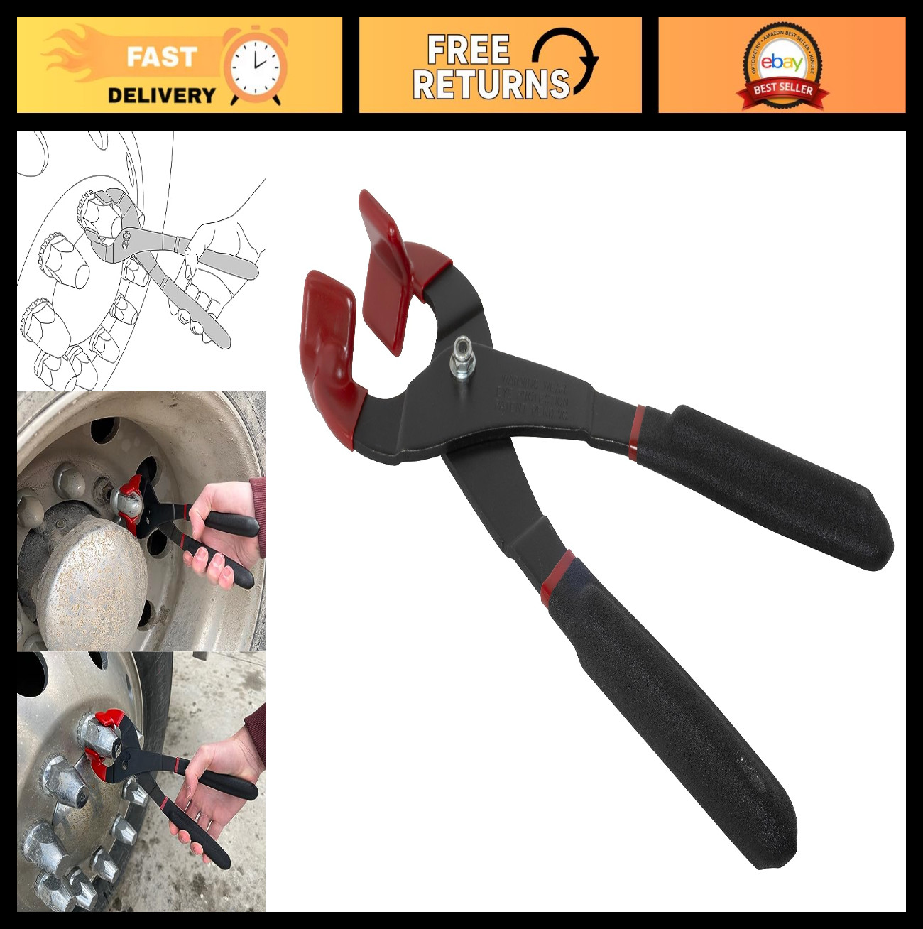 Adjustable Lug Nut Cover Remover Tool – Tire Maintenance & Repair Accessory