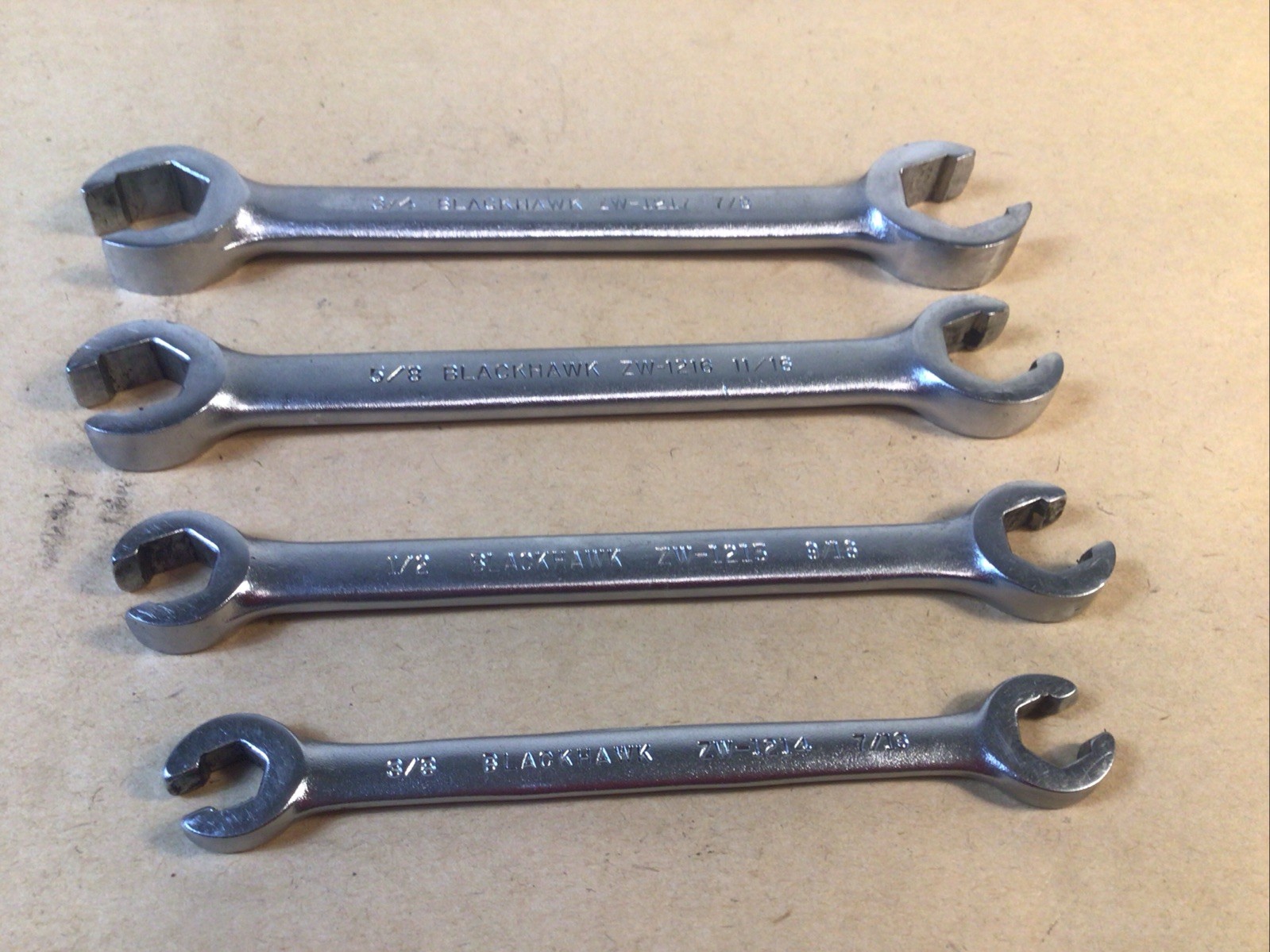 4 Piece – Blackhawk Flare Nut Wrench Set 3/8,7/16,1/2,9/16,5/8,11/16,3/4,7/8”