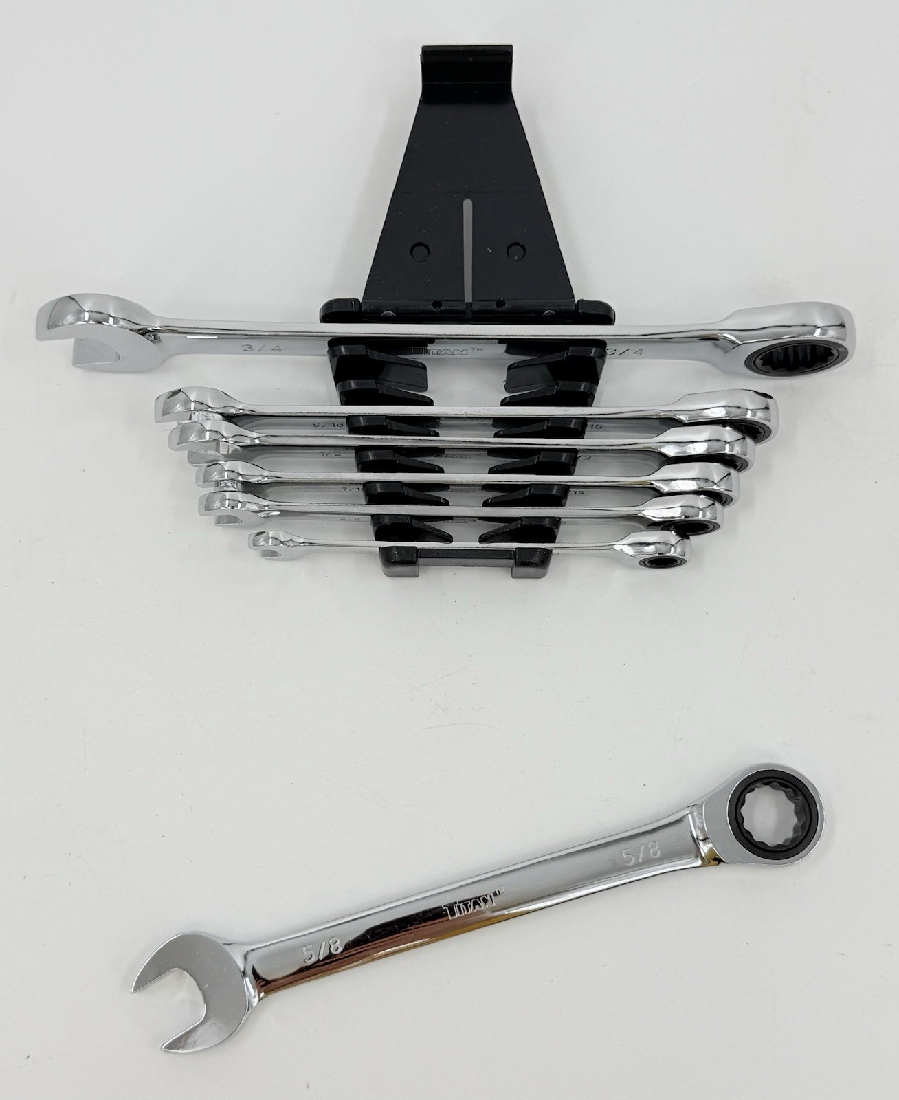 Titan Tools 17350 Combination Ratcheting Wrench Set 7 Piece SAE NEW NWOP
