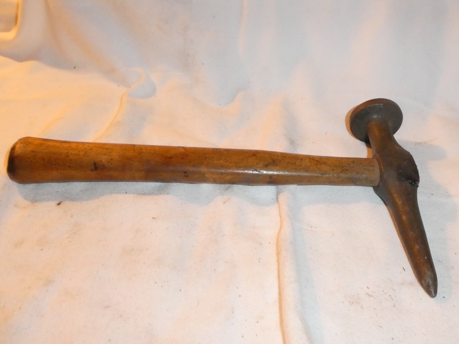 Vintage Auto Body Repair Metal Forming Planishing pecking Hammer Wood Handle