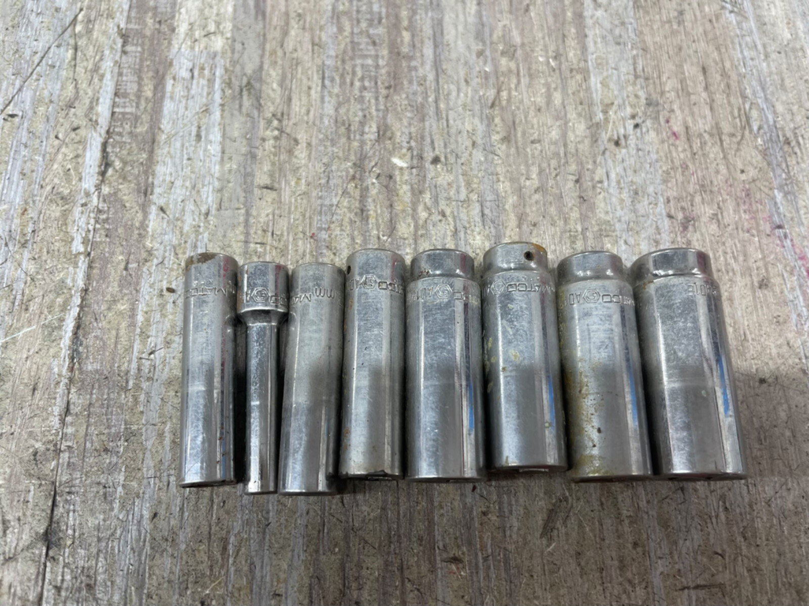 LOT OF 15 PCS Matco Tools Metric Deep Socket W/ 4PC EXTRA IN THR TRAY