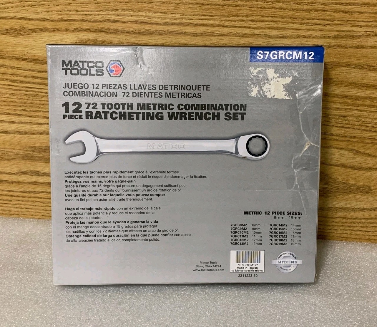 Matco Tools 12 Metric 72 Tooth Combo Ratcheting Wrench Set S7GRCM12