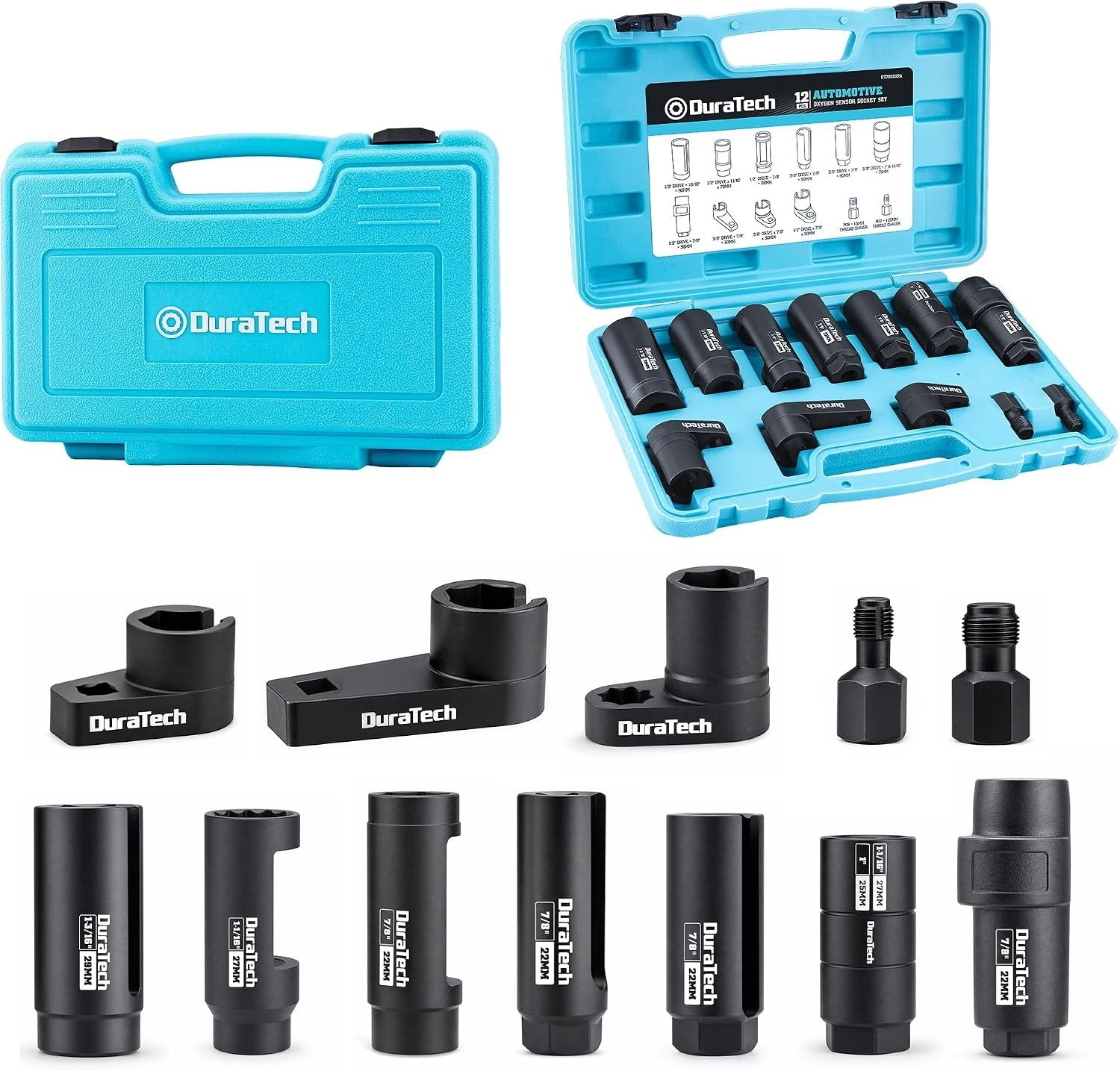 Precision Oxygen Sensor Socket Set with Black Phosphating
