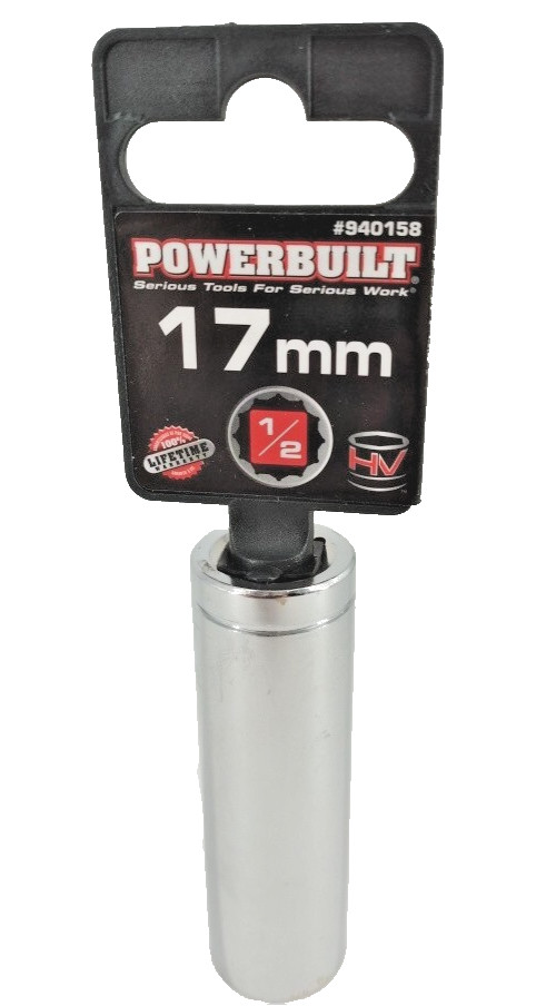 Powerbuilt 1/2″ Drive Socket 17mm No.940158 New Lifetime Warranty Metric