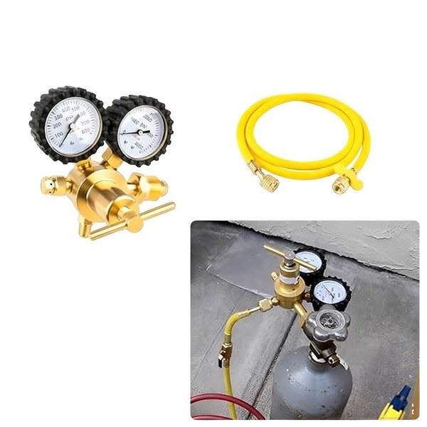 HVAC Nitrogen Regulator Pressure Tester 0800 PSI 14 Inch with Long Hose CGA580