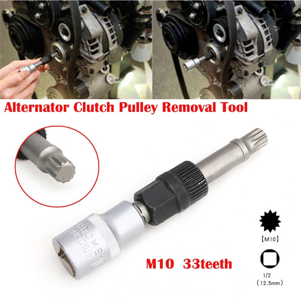 Clutch Pulley Removal Tool Car Accessory Alternator Black+Silver M10/T50