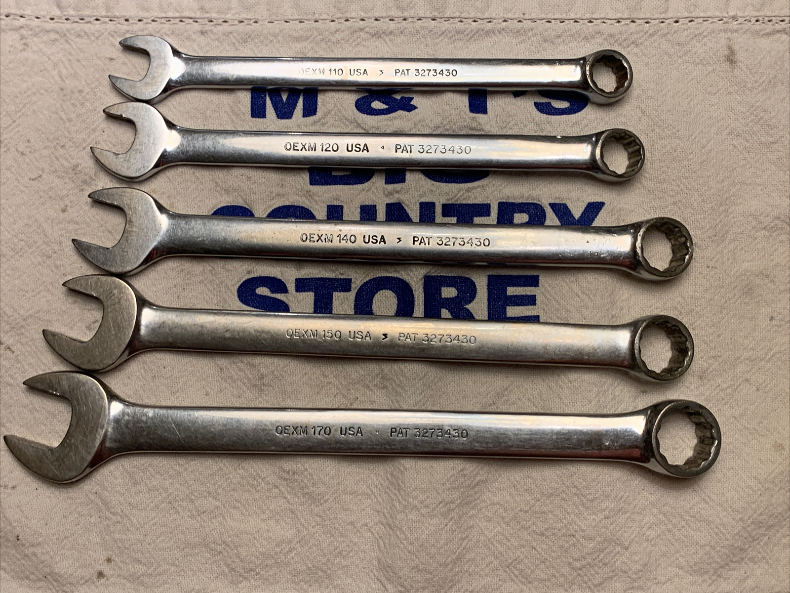 Snap-on Tools USA 5pc Metric 12pt Combo Wrench Set 11mm 12mm 14mm 15mm 17mm