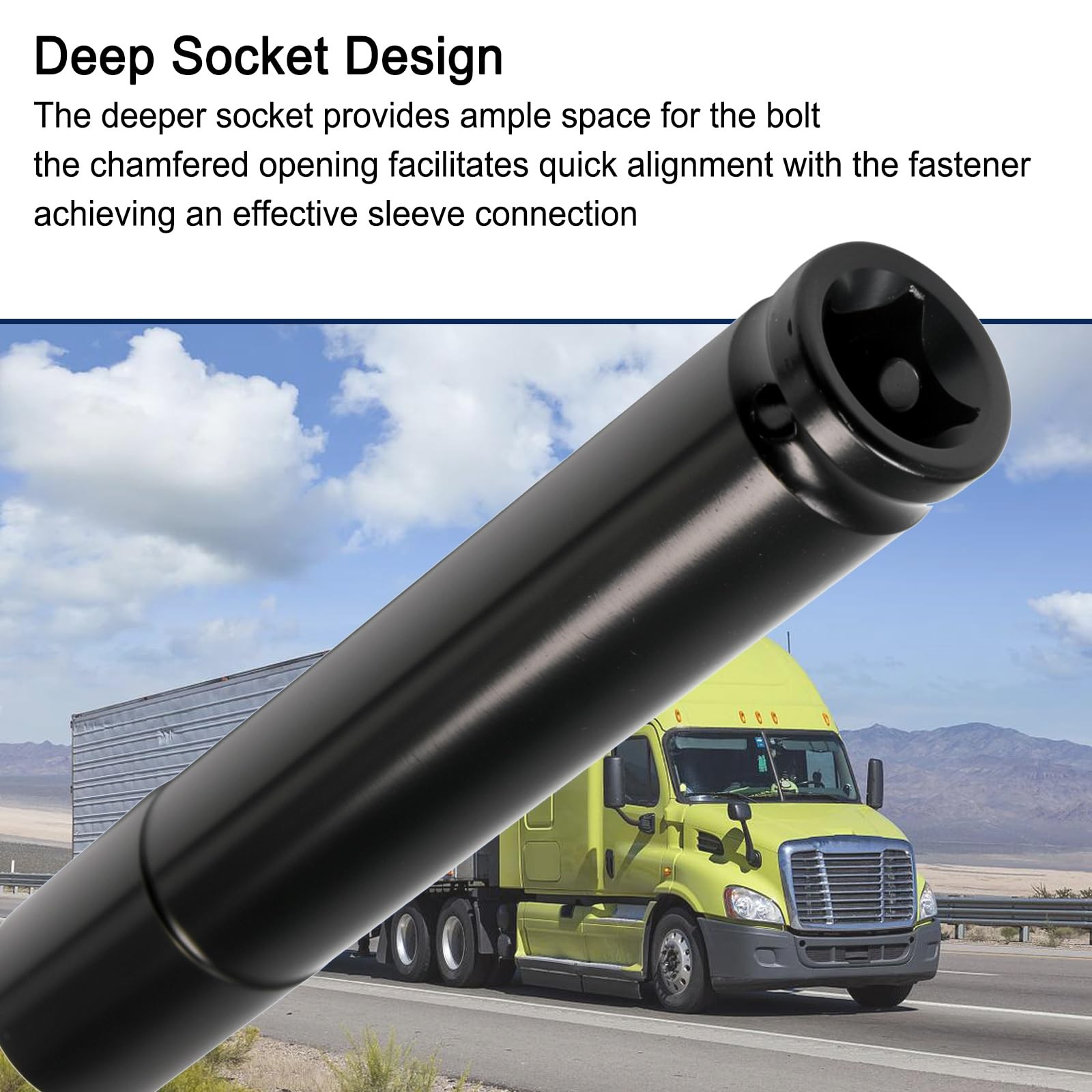 19mm Deep Impact Socket, 3/4″ Socket 1/2″ Drive Truck Cage Bolt 19mm-1pcs