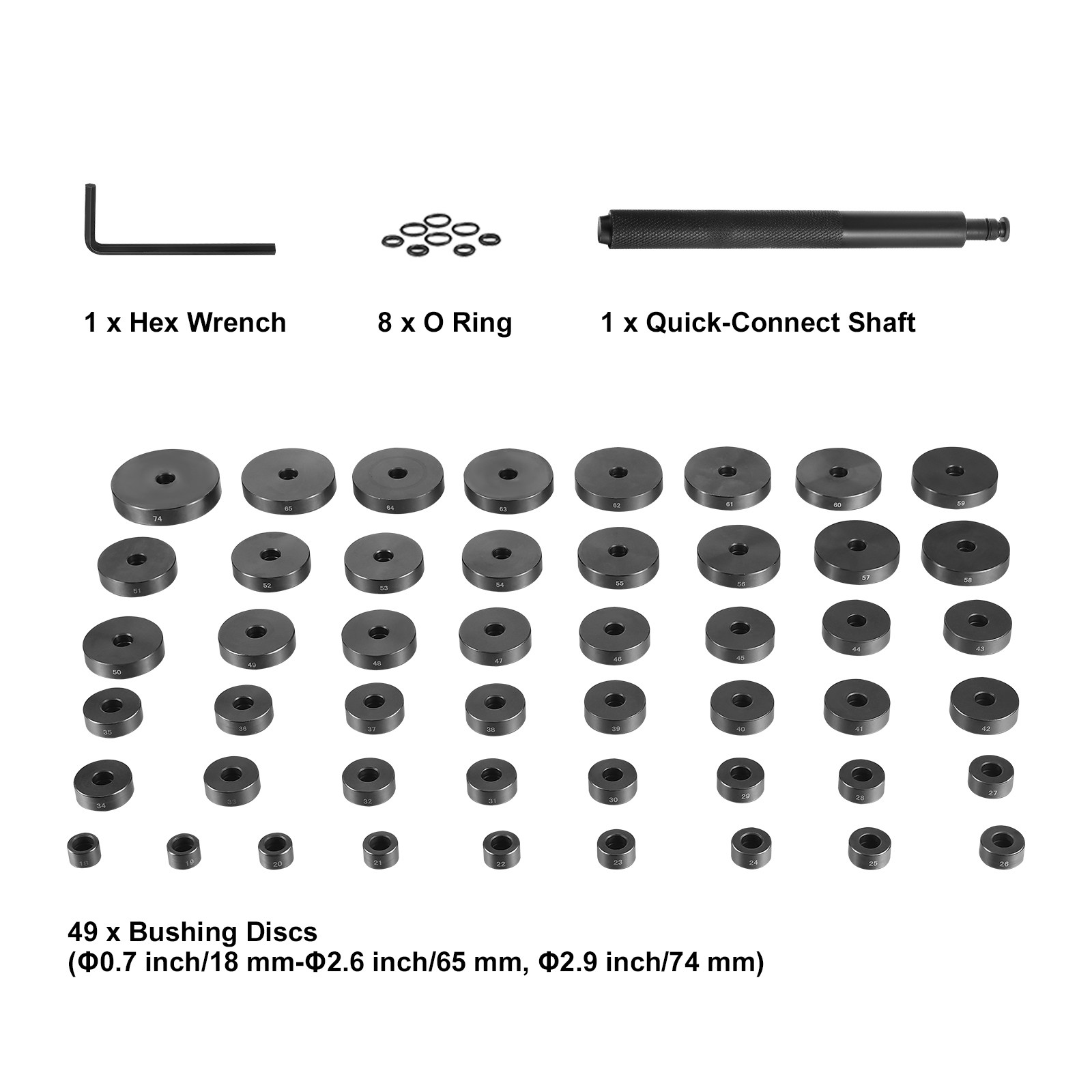 Uimoso 52-Piece Custom Bushing Press Kit for Bearings and Transmission Work