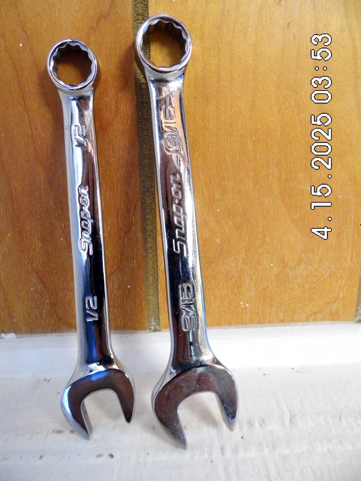 Two Snap-On Combination Wrenches 1/2» (OEX160B) & 9/16» (OEX180B) 12 Pt.