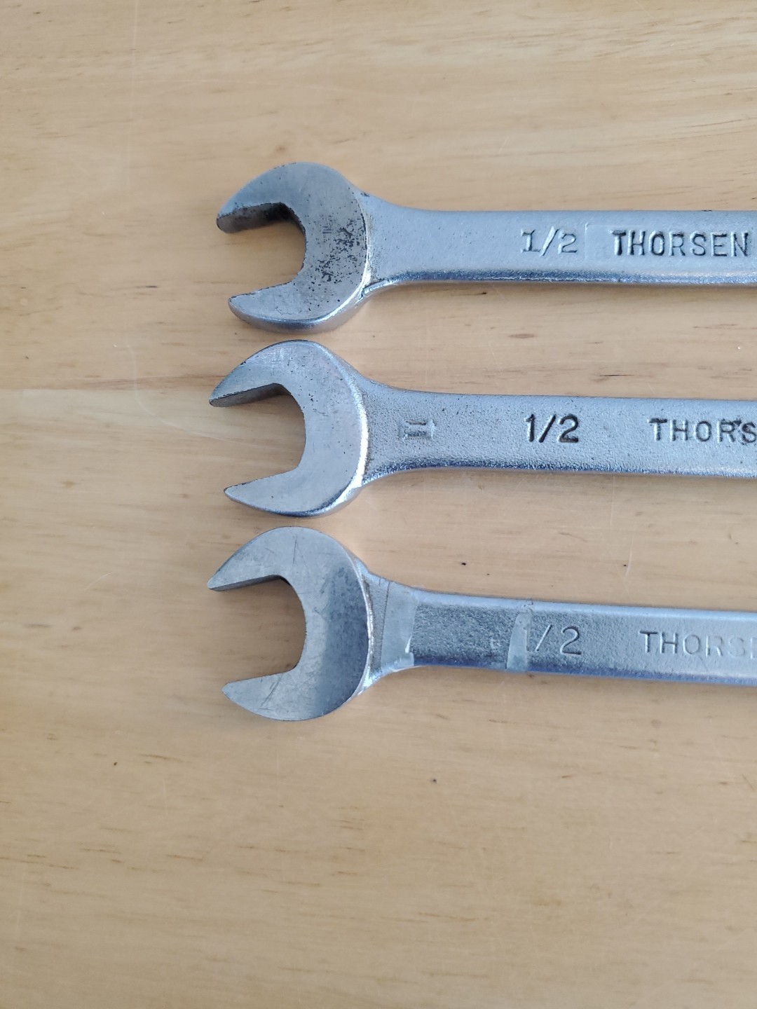 Thorsen Tools (3) 1/2″x 7/16″ Open End Wrench’s #3014 USA Made