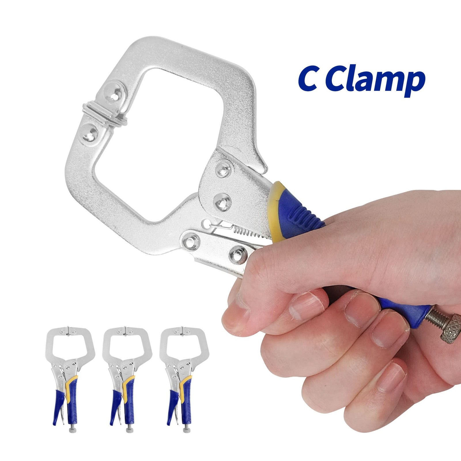 3pcs Grip Pliers C Shape, 15.24cm Grip Pliers Welding, Metal C Clamp for H…