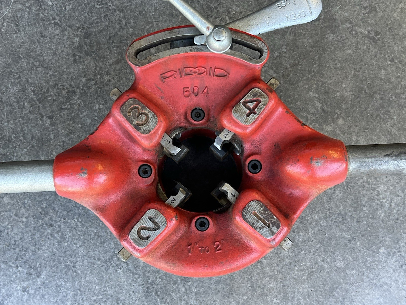 RIDGID 504 Quick Opening 1″ – 2″ NPT Manual Pipe Threading Threader Die Tool USA