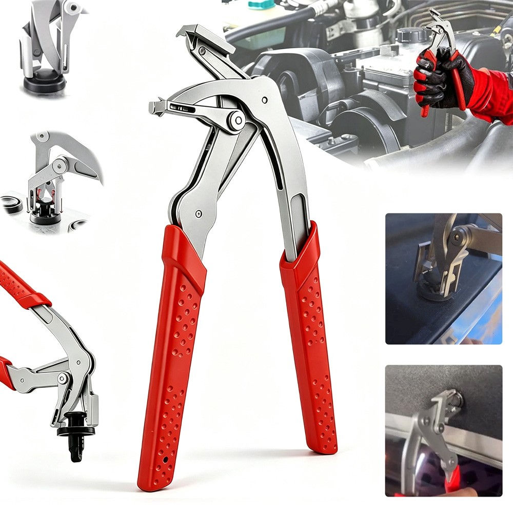 Car Clip Removal Pliers Steel Spring Loaded Fastener Remover Tool for Auto Trim