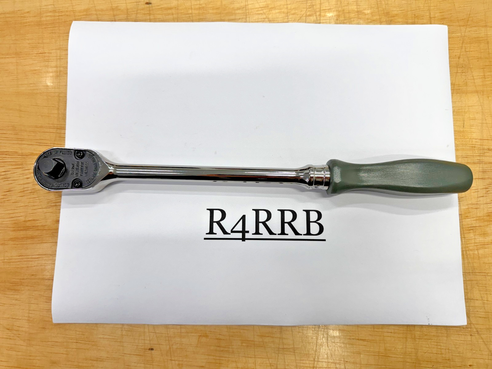 Snap-on Tools USA 3/8″ Drive COMBAT GREEN Hard Handle Long Ratchet FHLD80CG NOS