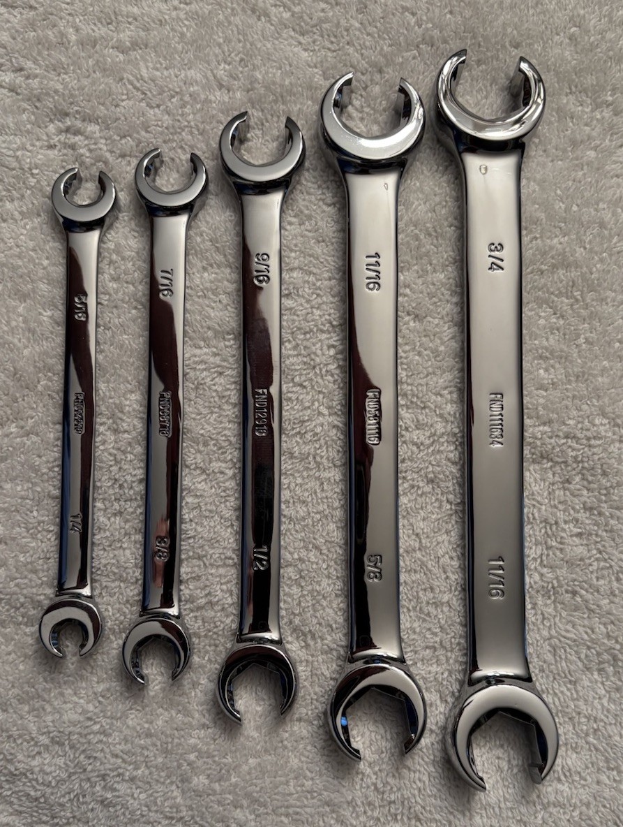 Mac Tools 5 Pc. SAE Flare Nut Wrench Set w/Canvas Storage Bag