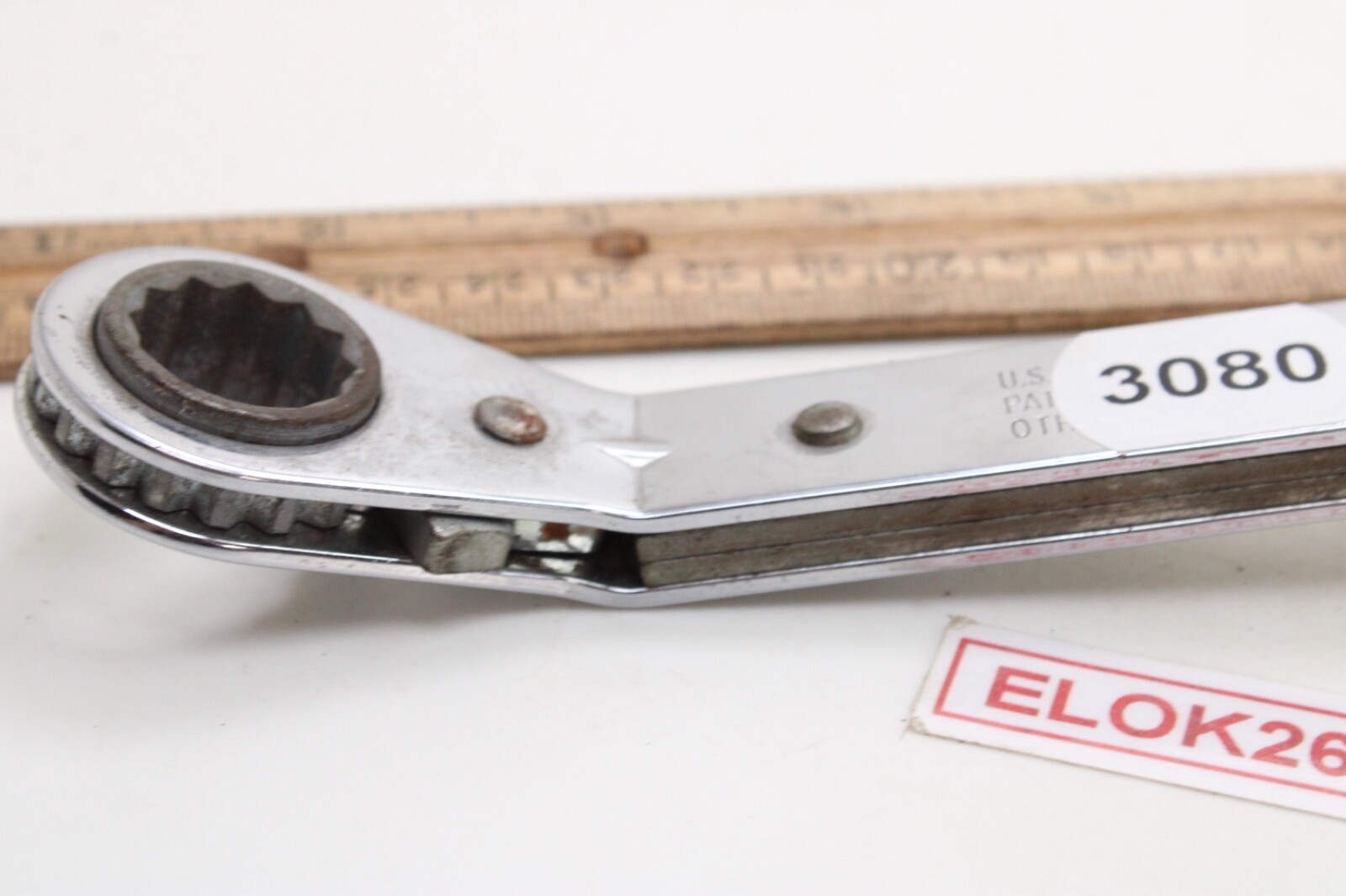 S-K 87020 5/8″ x 3/4″ 12 Point SAE Ratcheting Box End Wrench 15° Offset USA