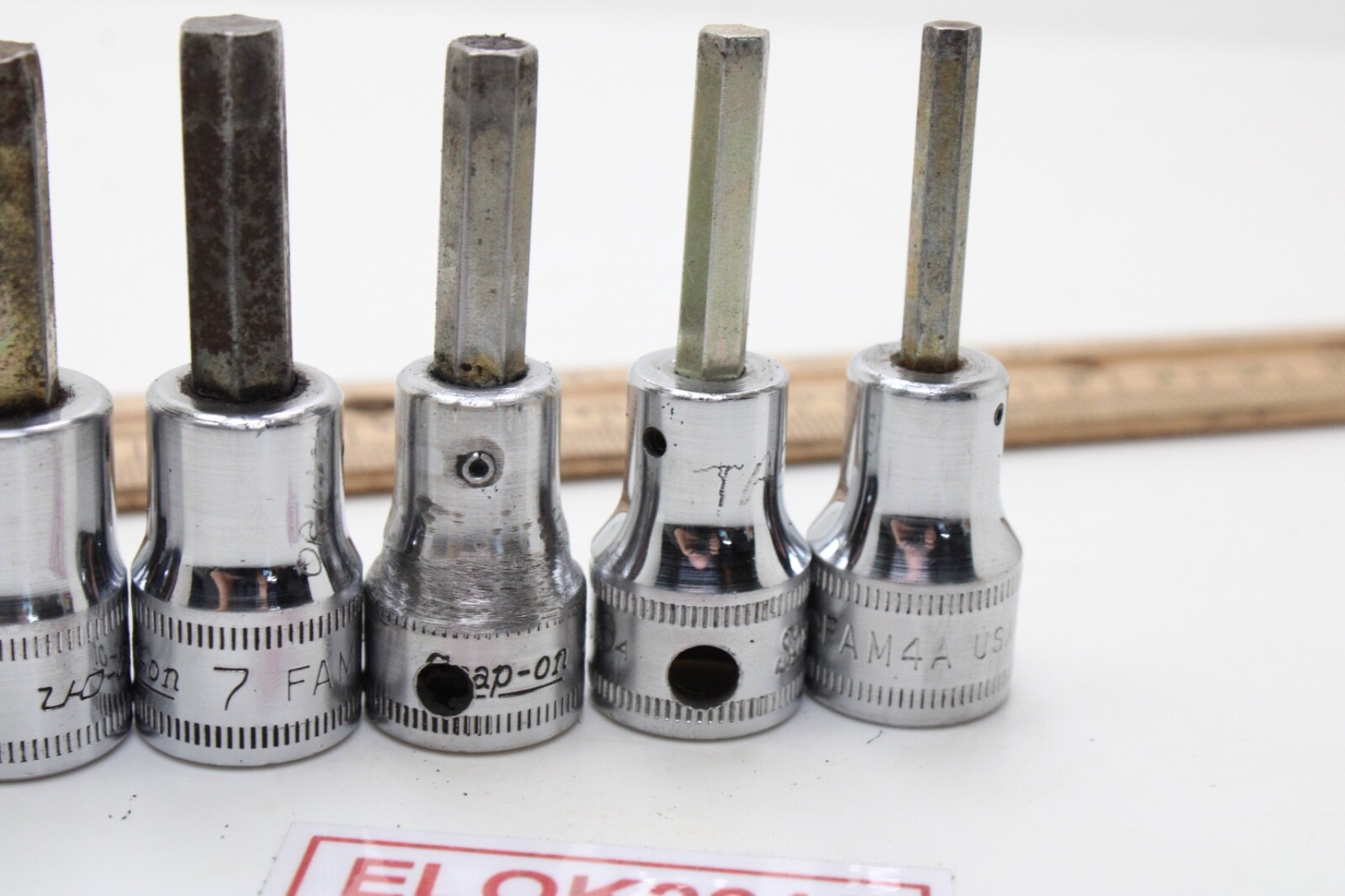 Snap On FAM4A-FAM10B 4-10 mm 3/8″ Drive 6 Piece Metric Hex Bit Socket Set USA
