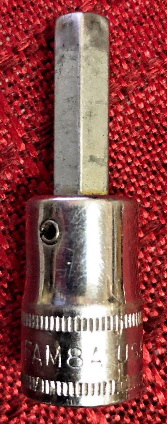 Snap On FAM8A Metric 8mm Hex/Allen Bit Socket 3/8″dr 2″L USA Good 8/10 j1