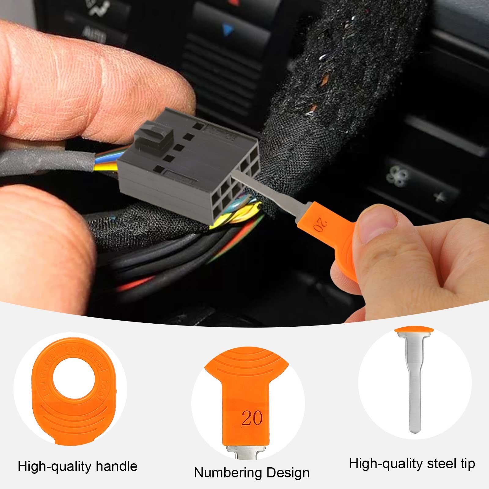 Connector Pin Removal Tool Automotive Terminal Depinning Extractor for Car Wire