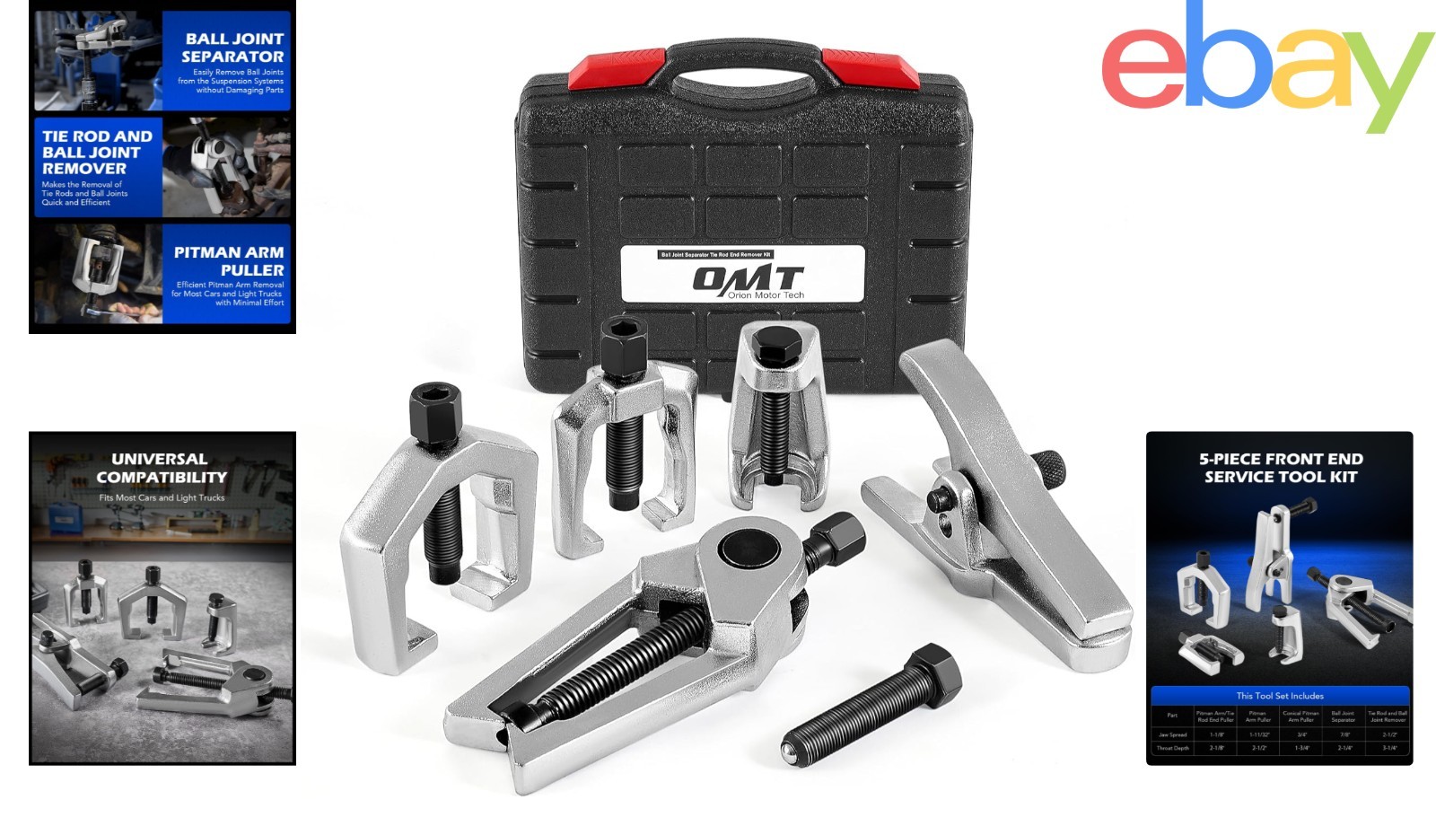 Complete Pitman Arm and Tie Rod Puller Kit for Domestic and Import Cars