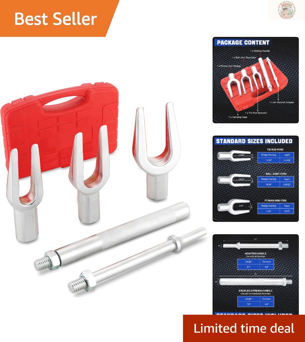 5-Piece Heavy Duty Ball Joint Separator Tool Set with Storage Case for Vehicles