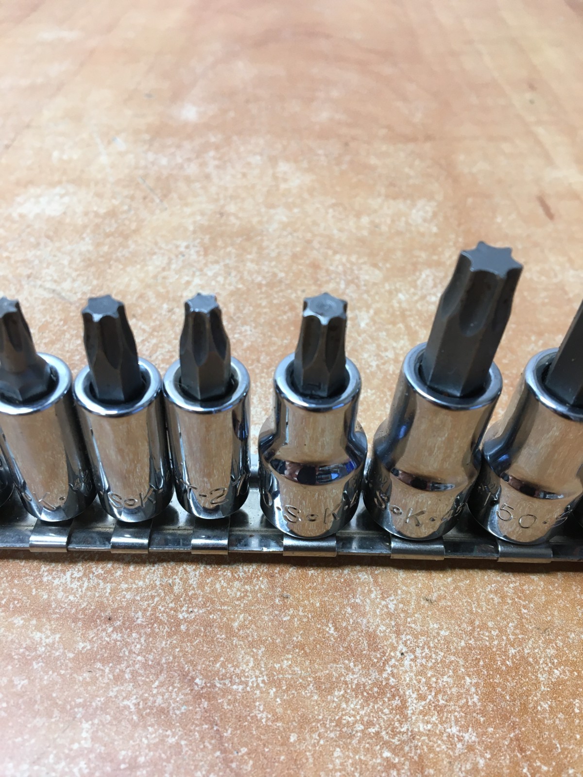SK Torx 10 Piece Socket Set T10 to T55 1/4 3/8 drive Made In USA