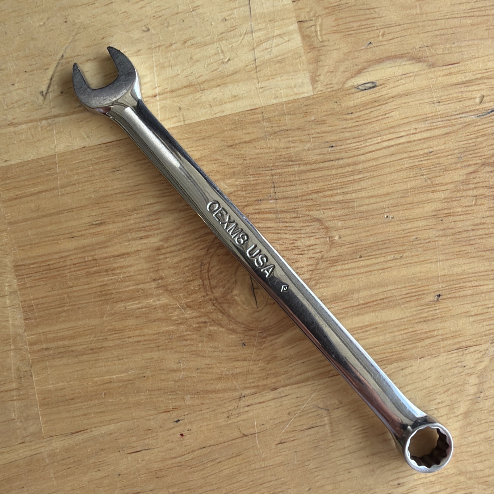 Snap On Tools 8mm Short Length Combination Wrench 12 Point OEXM8 Vtg USA