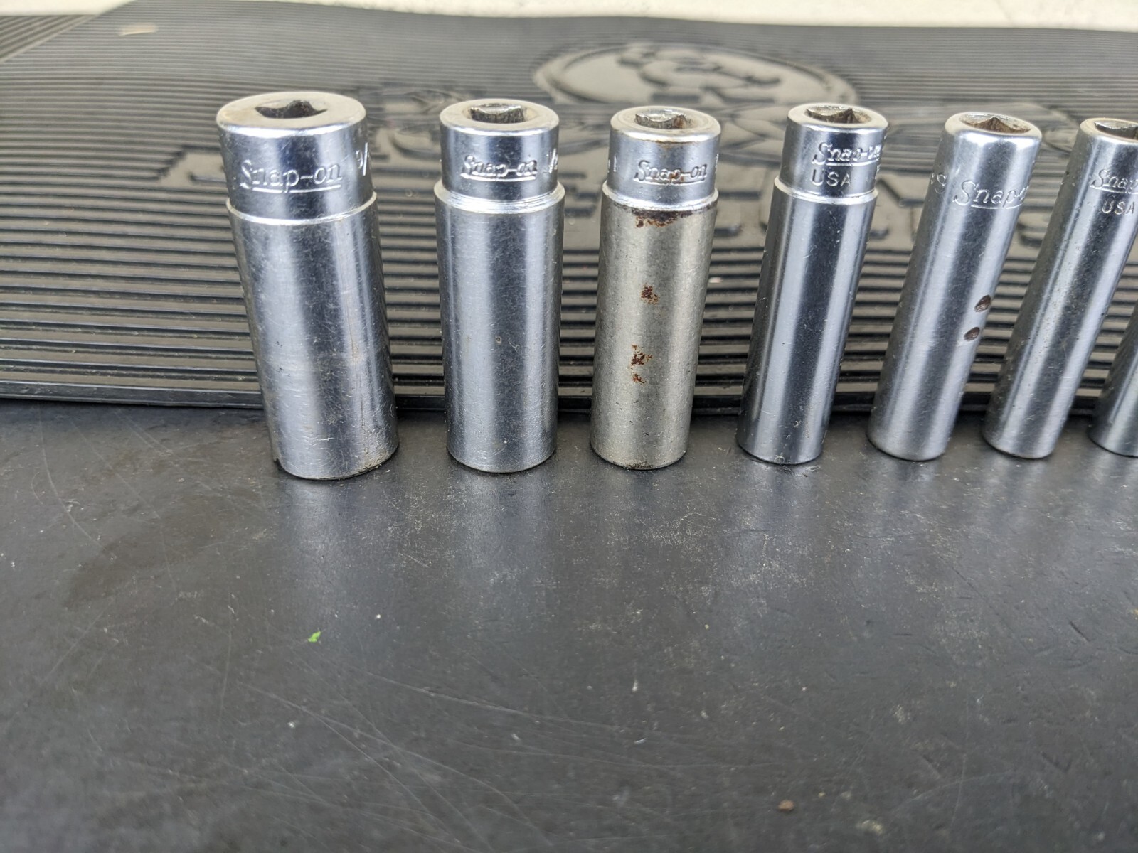 #bg158 Snap On Tools 1/4″ Drive 10 Pc SAE Deep 6 Pt Socket Set 110STMY