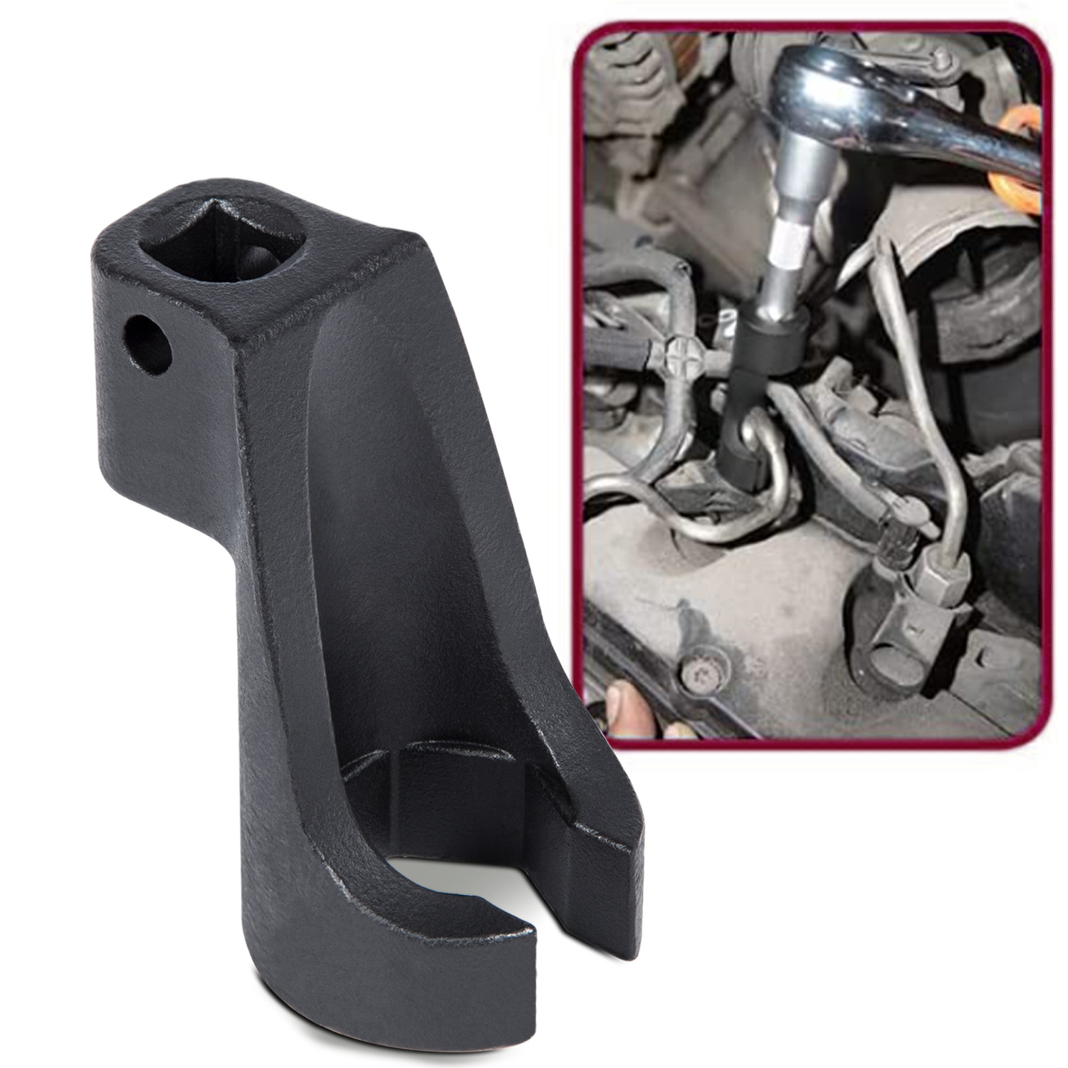 19mm High-Pressure Fuel Line Socket Wrench J48770 for Detroit Diesel DD13 DD15