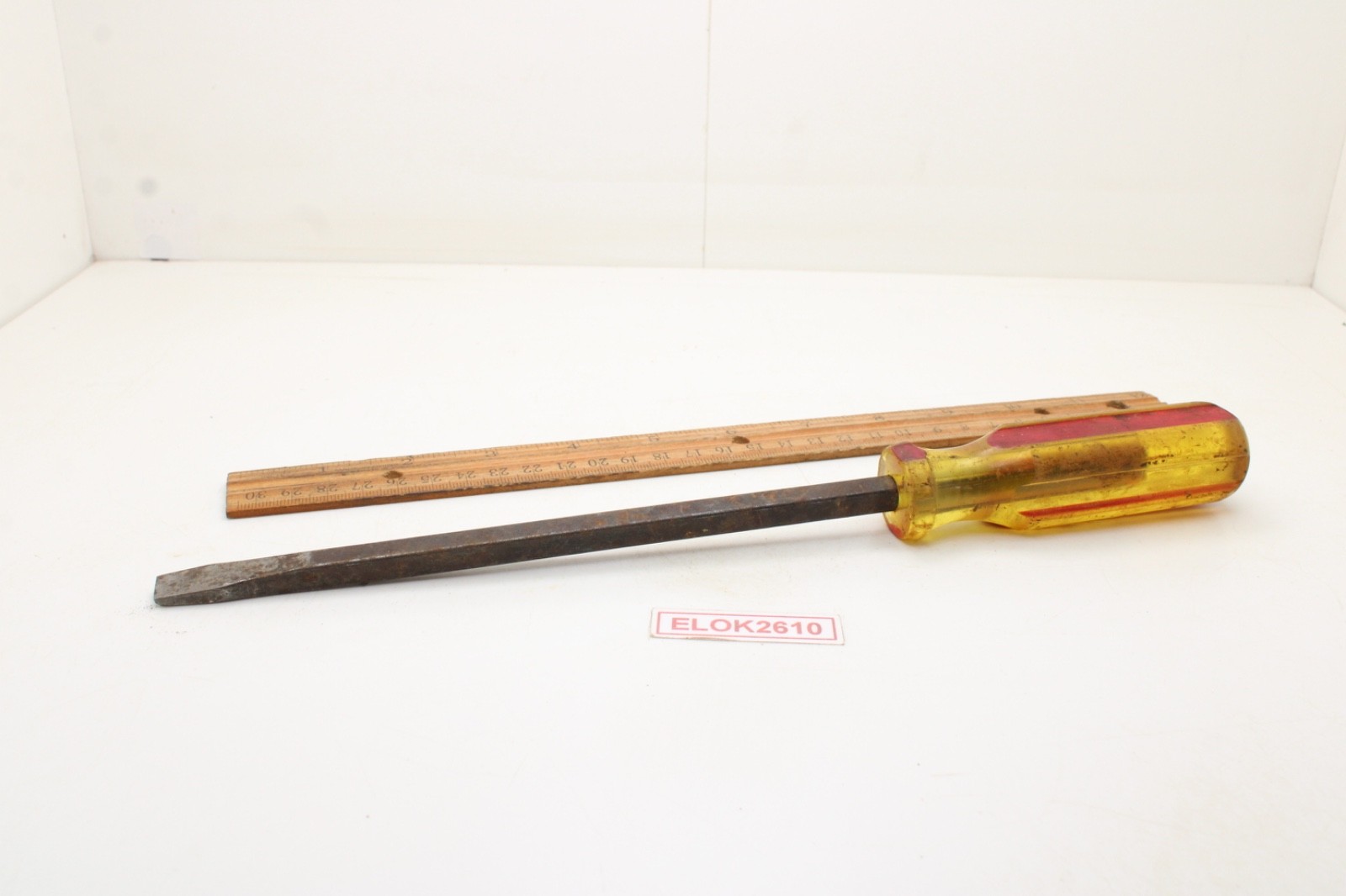 Mac Tools PJ8 3/8″ Tip Flat/Slotted Screwdriver 8″ Shaft Yellow/Red Handle USA