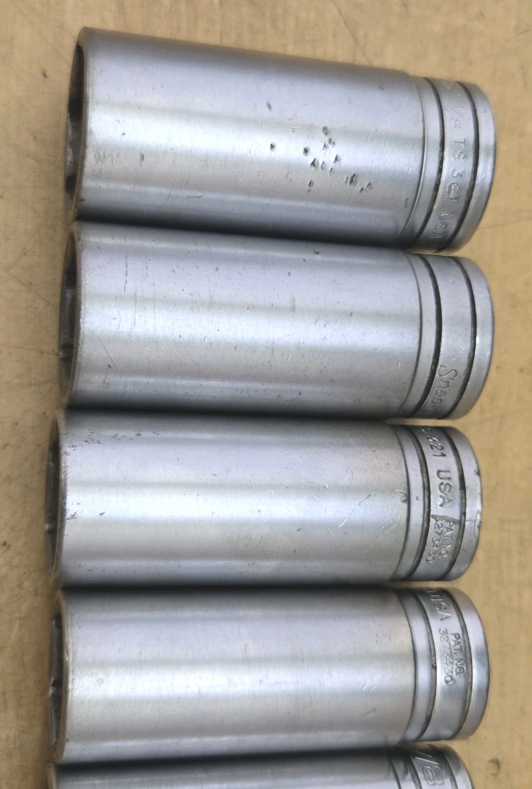 Snap On 313TSYA – 1/2″ Drive 13 Pc SAE Deep 6Pt Chrome Socket Set 3/8″ – 1-1/8″