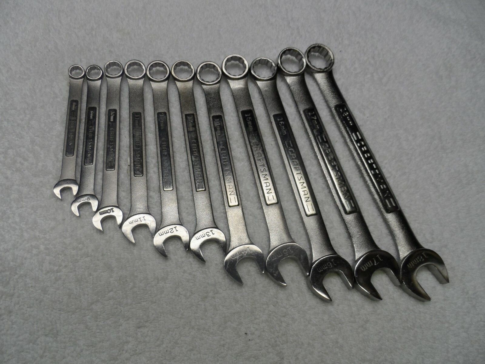 Craftsman Metric MM Combination Wrench Set, USA NOS, 12 pt, 8 to 18mm – 11 pcs