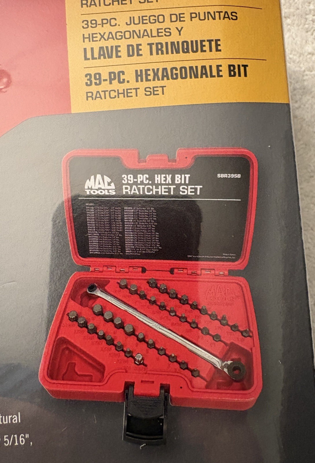 Mac Tools 39 Pc. Hex Bit Ratchet Set w/Case
